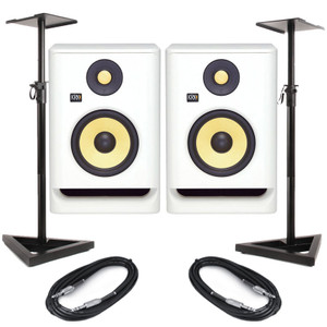 KRK Rokit RP5 G4 White Noise (Pair) With Stands & Cables 