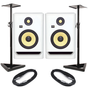 KRK Rokit RP7 G4 White Noise (Pair) With Stands & Cables