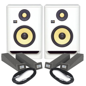 KRK Rokit RP5 G4 White Noise (Pair) with Isolation Pads & Cables KRK Rokit RP5 G4 White Noise (Pair) with Isolation Pads & Cables