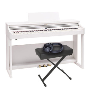 Roland RP701 (White) with Bench and Headphones