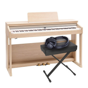 Roland RP701 (Light Oak) with Bench and Headphones