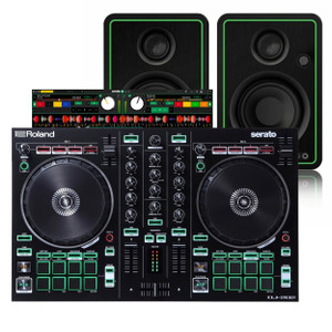 Roland DJ-202 with Serato DJ Lite and Mackie CR3-X (Pair)