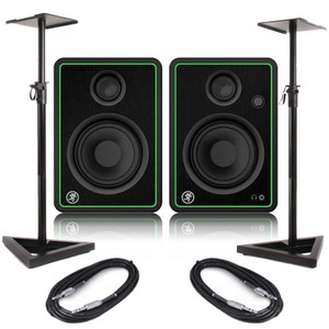 Mackie CR4-XBT (Pair) with Stands & Cables