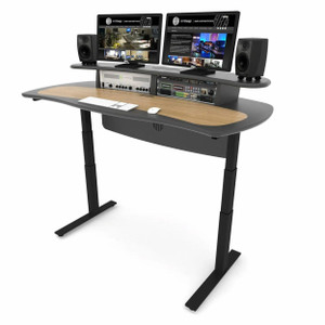 AKA Design ProMedia Sit-Stand Desk (Grey & Oak) 1