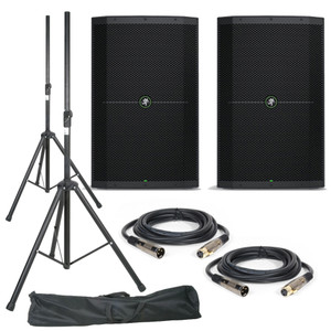 Mackie Thump215XT (Pair) with Stands, Stand Bag & Cables