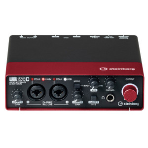 Steinberg UR22C Red Audio Interface Front Angle
