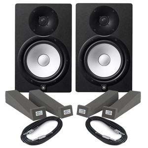 Yamaha HS5 Active Studio Monitor, White, Pair, with Yamaha HS8S Powered  Studio Subwoofer