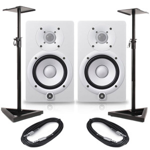 Yamaha HS5 White (Pair) With Stands & Cables