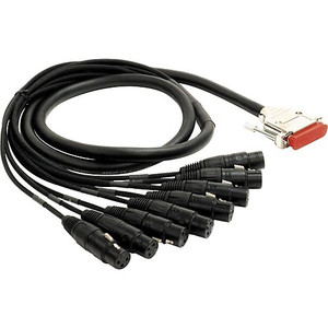 Mogami D25 - XLR (F) 3m with 1 x D25 and 8 x Neutrik Black and Gold XLR 1