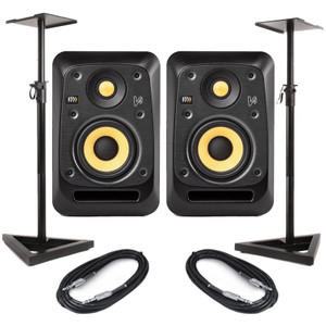 KRK V4S4 (Pair) With Stands & Cables KRK V4S4 (Pair) With Stands & Cables