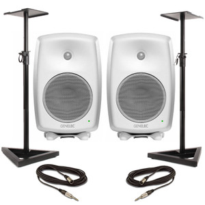 Genelec 8350A - White (Pair) With Stands & Cables