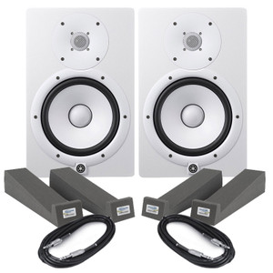 Yamaha HS8 - White (Pair) With Isolation Pads & Cables