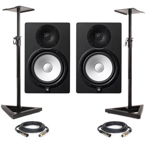 Yamaha HS8 - Black (Pair) With Stands & XLR Cables