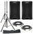 LD Systems ICOA 12 A BT Black (Pair) with Stands, Stands Bag & Cables
