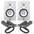 Yamaha HS5 White (Pair) With Isolation Pads & Cables