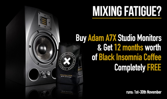 Buy Adam A7X Studio Monitors & Get 12 Months Worth Of Coffee FREE!