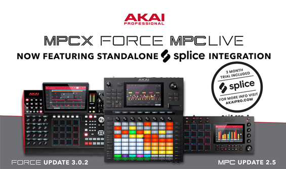 3 Months of Splice FREE with Akai Force, MPC Live & MPC X Production Controllers