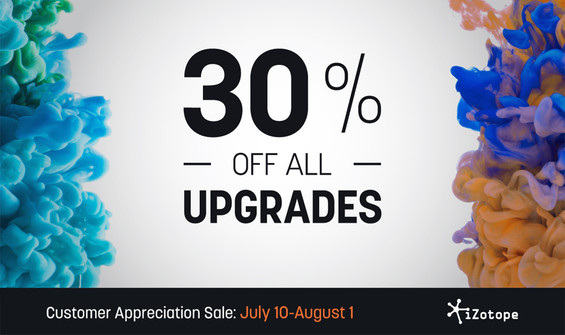 iZotope Plug-in Promotion: 30% Off All Upgrade Titles!