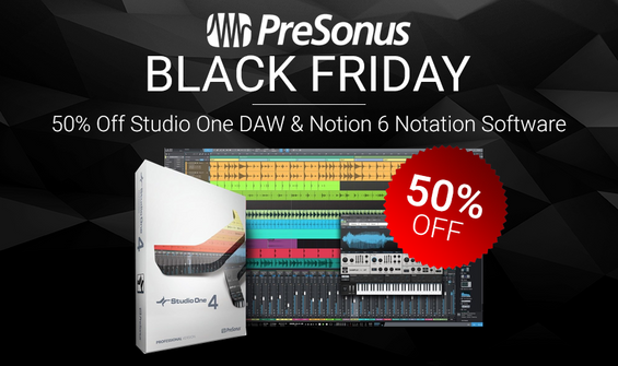 Black Friday: 50% Off Presonus Studio One DAW Software