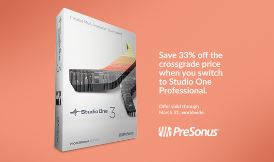 Presonus: Save 33% When You Switch DAWs To Studio One!