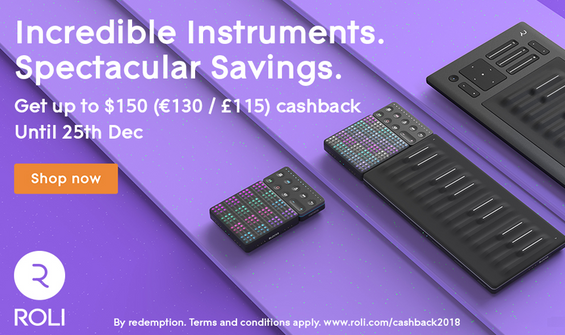 Up To £115 Cashback Offer On ROLI Instruments This Christmas