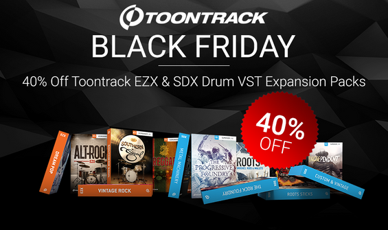 Black Friday 2019: Up To 40% Off Toontrack EZX & SDX Drum VST Expansion Packs