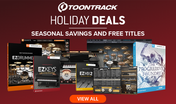 Toontrack Drum VST Holiday Deals: Money-Off & Free Expansions