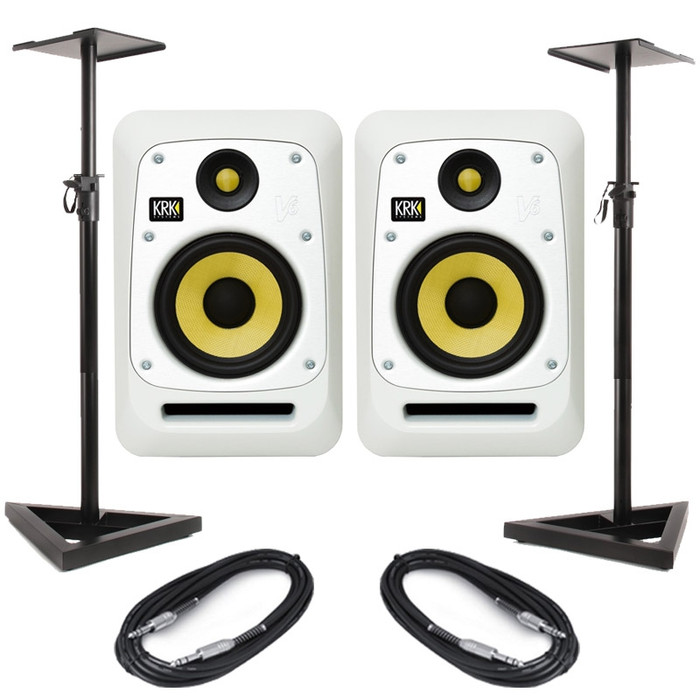 KRK V6S4 White (Pair) With Stands & Cables