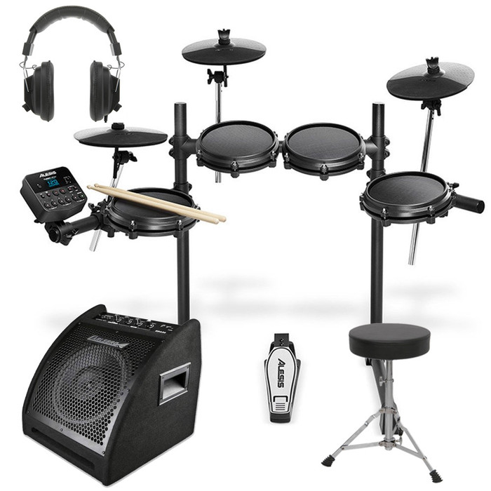 Alesis Turbo Mesh Kit With Sticks, Stool, Monitor & Headphones