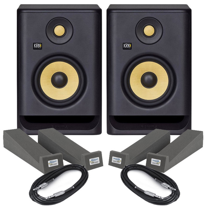 KRK Rokit RP5 G4 (Pair) with Isolation Pads & Cables