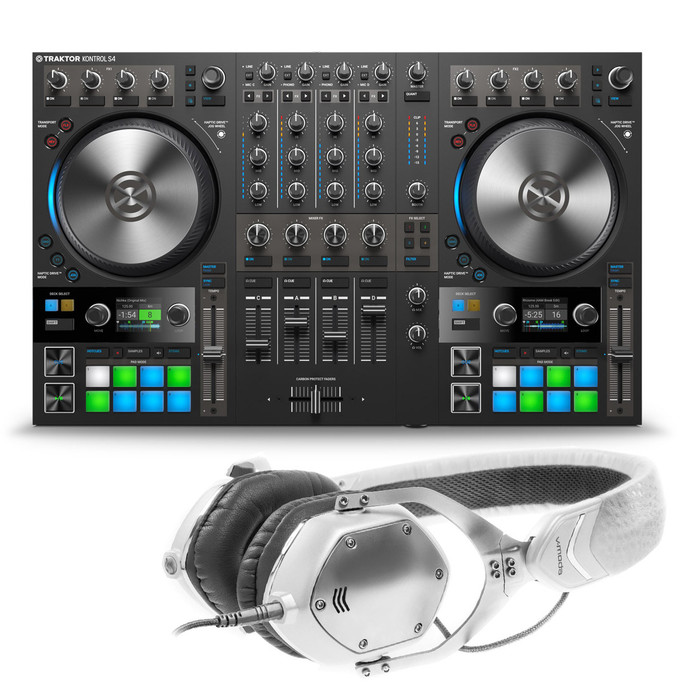 Native Instruments Traktor Kontrol S4 MK3 with V-Moda XS On-Ear