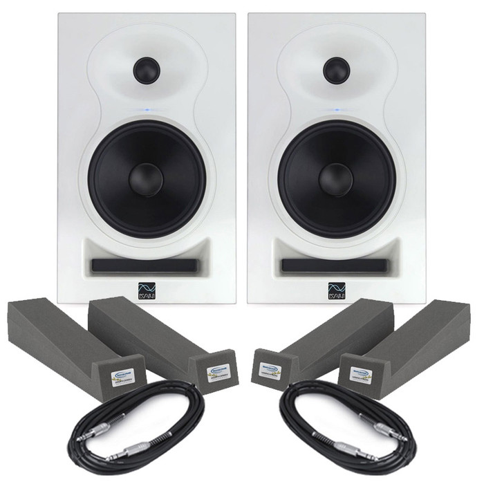 Kali Audio LP-6 (Pair) White With Isolation Pads & Cables