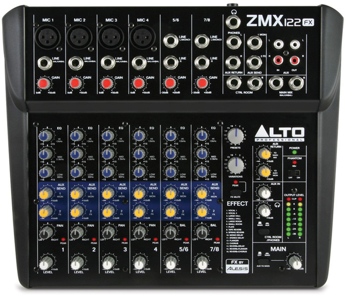 Alto ZEPHYR ZMX122FX 8-Channel Mixer