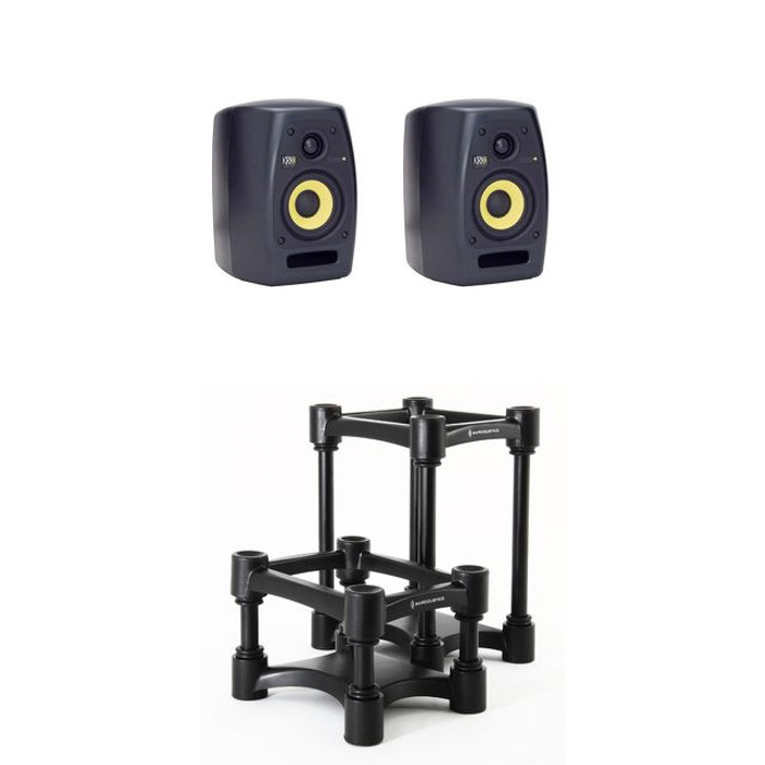KRK VXT4 (Pair) with IsoAcoustics ISO-L8R155 Stands