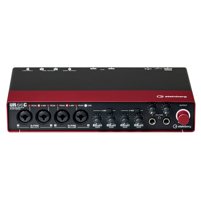 Steinberg UR44C Red Audio Interface Front Angle