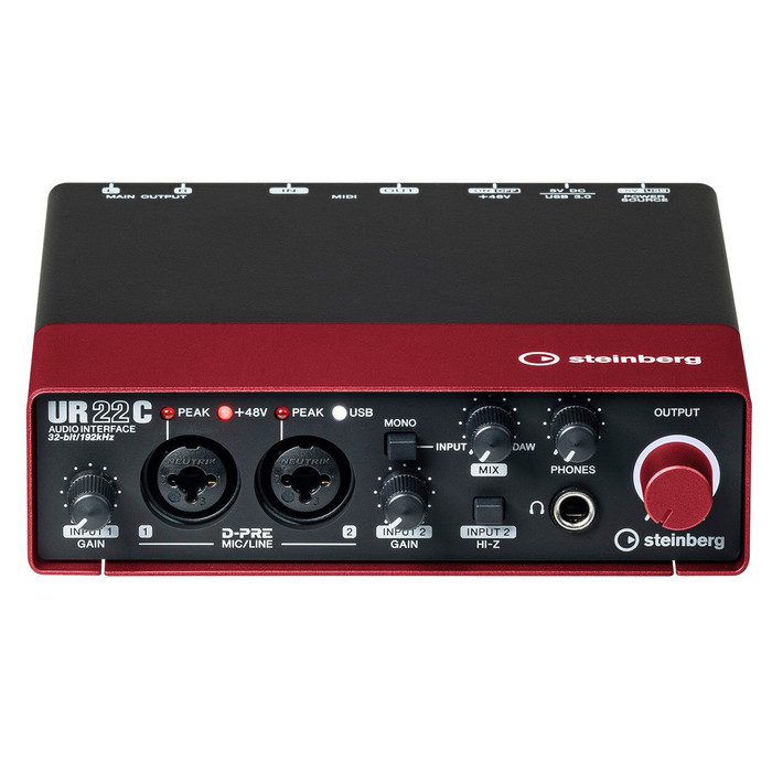 Steinberg UR22C Red Audio Interface Front Angle