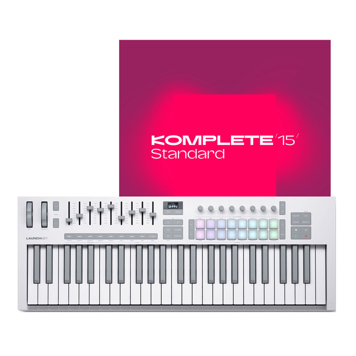 Novation Launchkey 49 MK4 (White) with Komplete 15 Standard Main