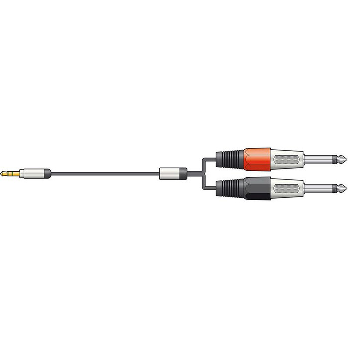 Chord Stereo Minijack to 2x Mono Jack Lead 1