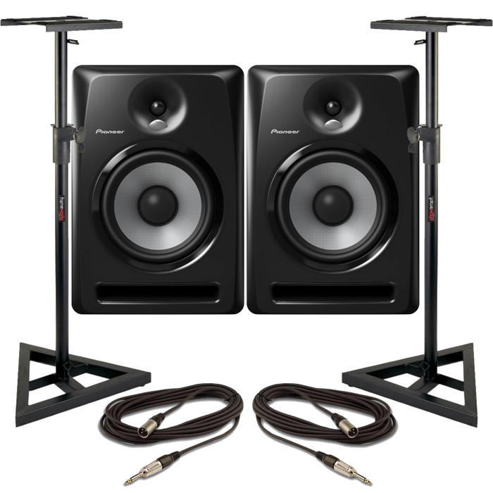 Pioneer SDJ80X Black Pair With Pro Stands & Cables 