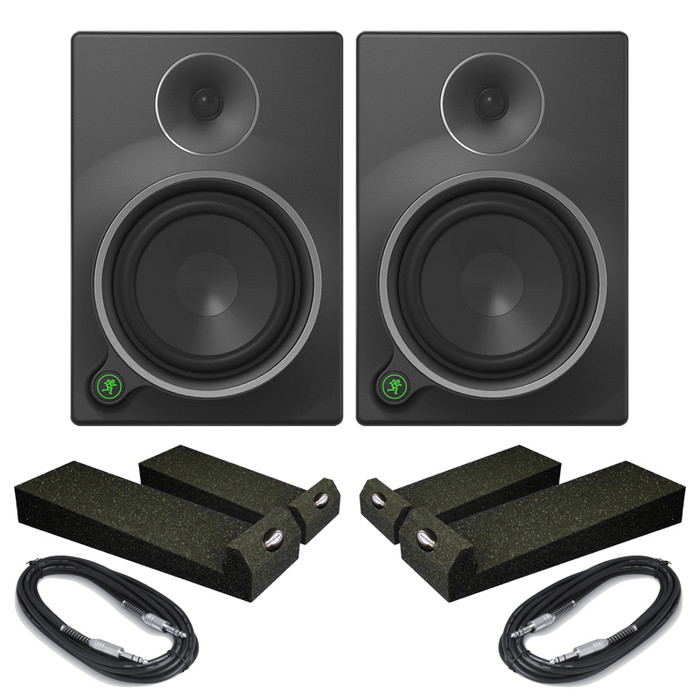 Mackie MR6 MK3 Black (Pair) With Isolation Pads & Cables