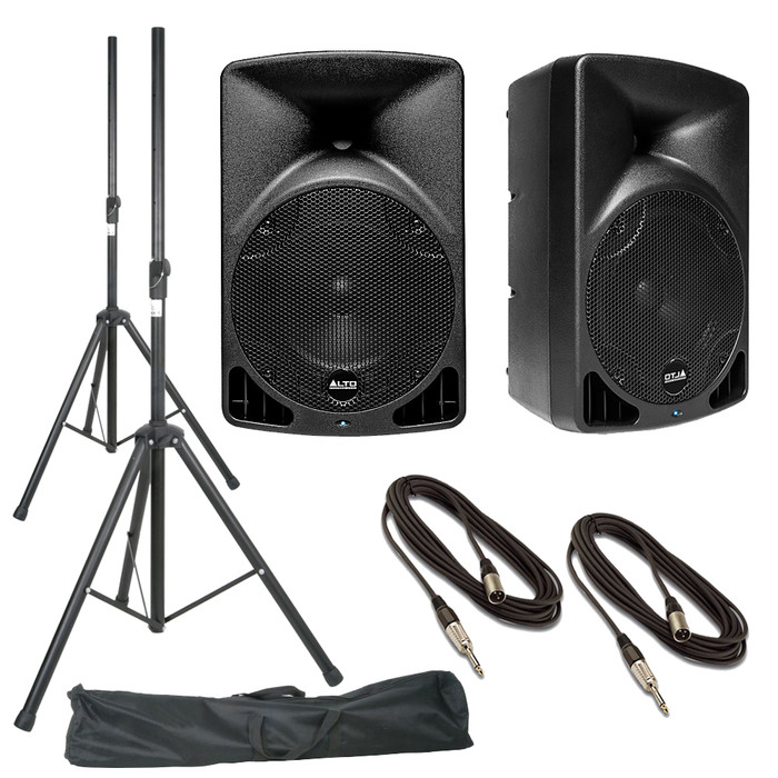 Alto TX10 (Pair) with Speaker Stands, Stand Bag and 12m Cables