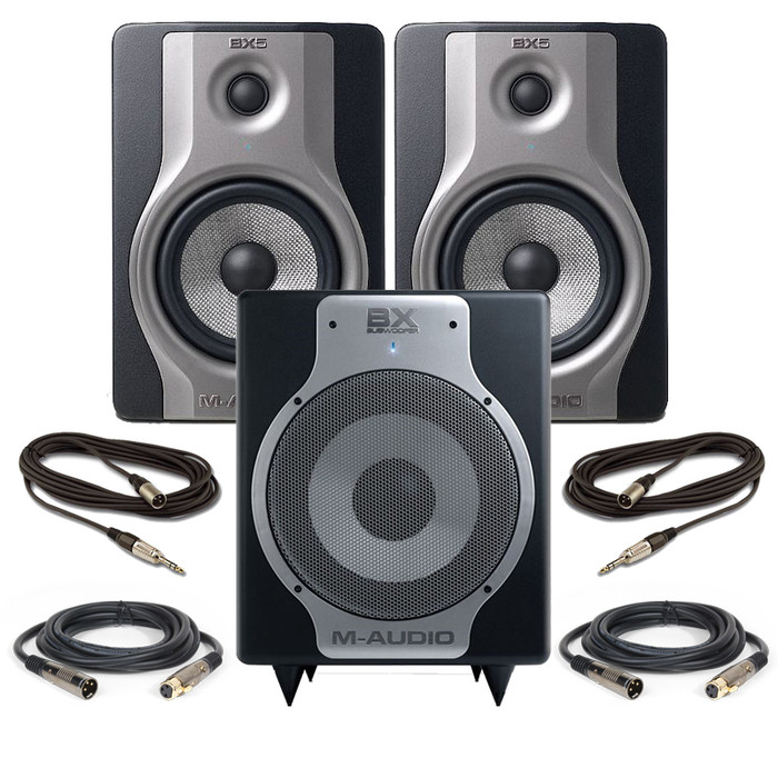 M-Audio BX5 Carbon (Pair) with BX Sub 2.1 Bundle