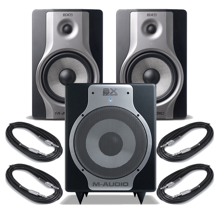 M-Audio BX8 Carbon (Pair) + BX Sub 2.1 Bundle