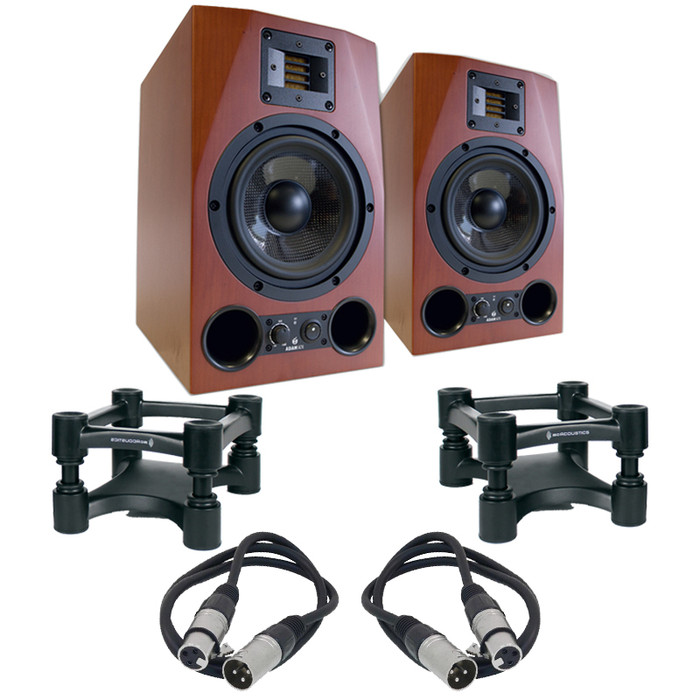 Adam A7X Special Edition Cherry (Pair) with ISO-L8R155 Stands + Cables