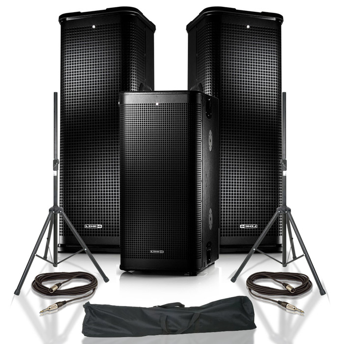 Line 6 StageSource L3M PA Speakers with L3S Sub, Stands + Cables