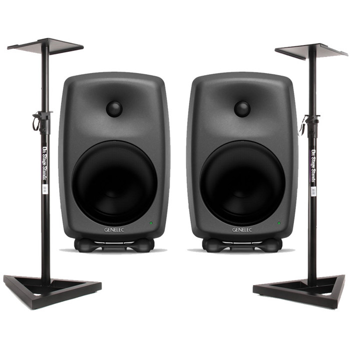 Genelec 8050B Matte Black (Pair) With Stands - Nearly New