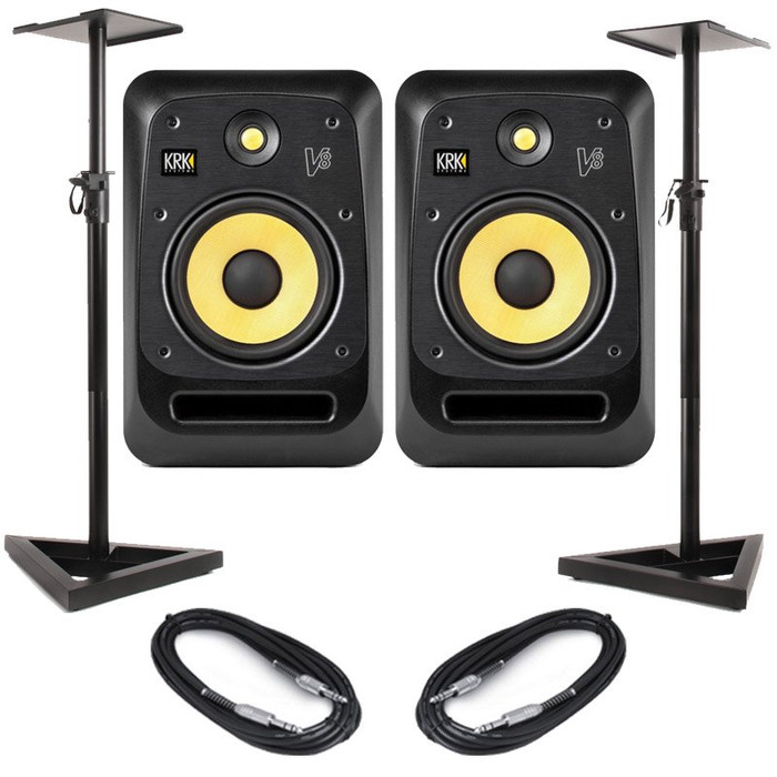KRK V8S4 (Pair) With Stands & Cables
