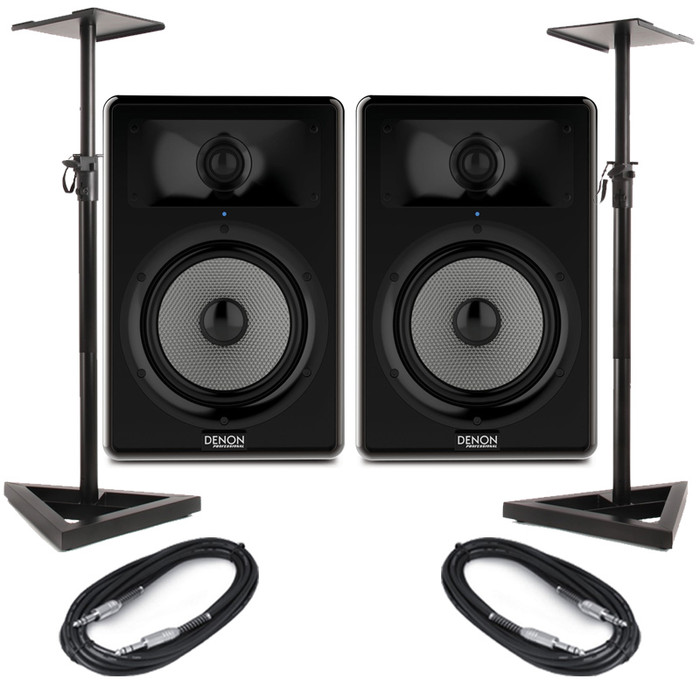 Denon Professional DN-306S (Pair) With Stands & Cables