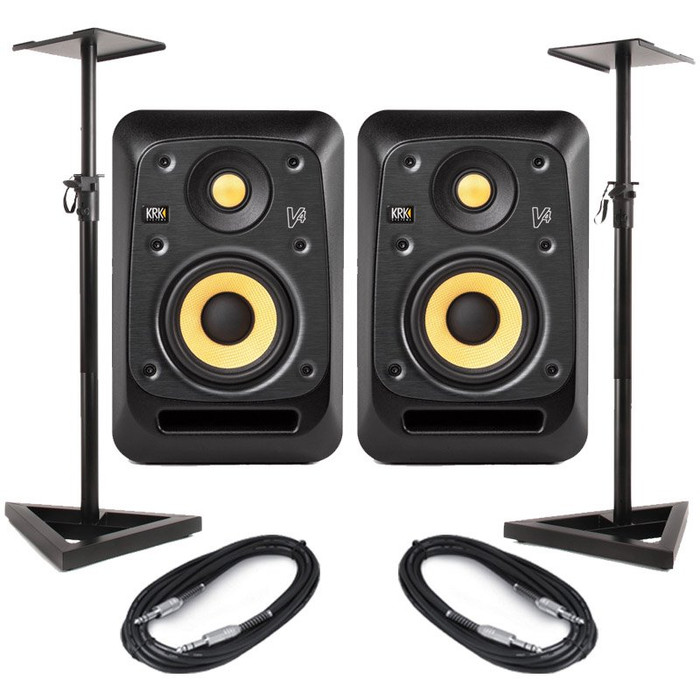 KRK V4S4 (Pair) With Stands & Cables
