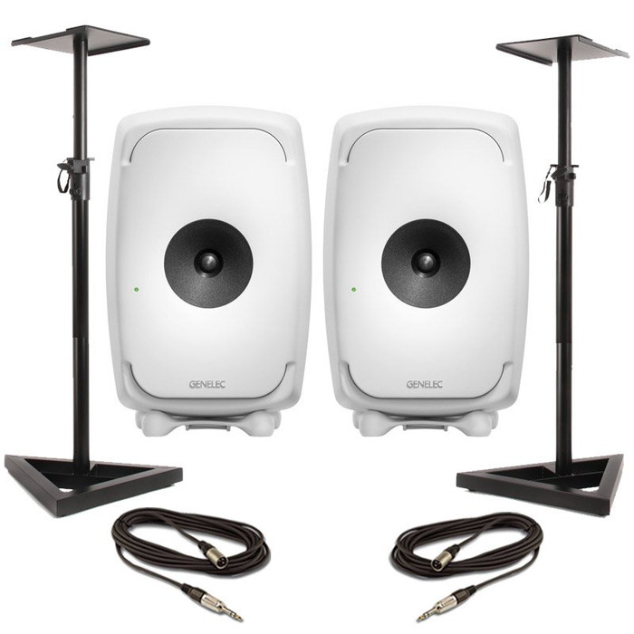 Genelec 8351A - White (Pair) With Stands & Cables